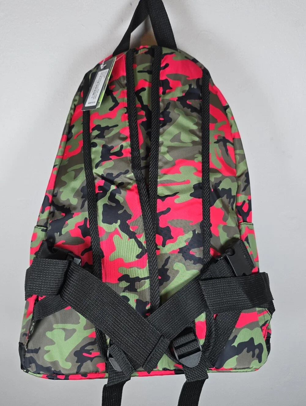 NWT Badgley Mischka Camo Nylon Backpack With Detachable Pocket Bag Gym School